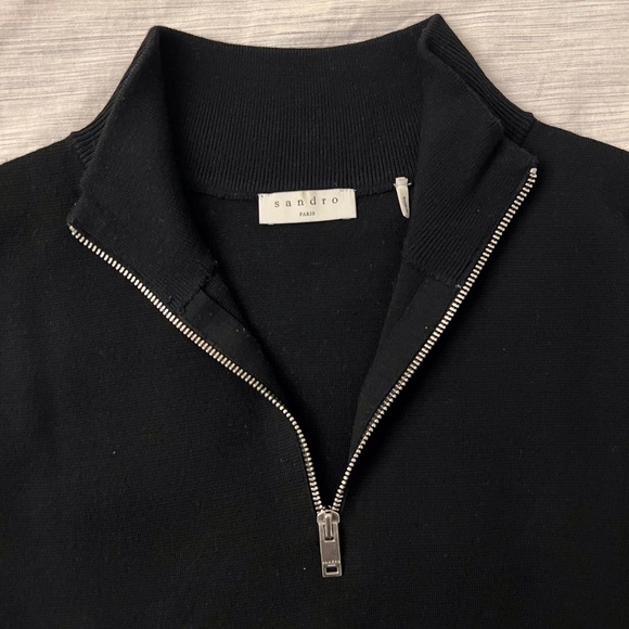 Sandro Paris Wool Sweater with Zipper Collar - Picture 11 of 16